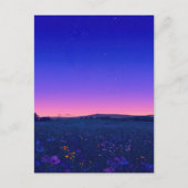 Vibrant Starry Night Wildflower Meadow ポストカード (正面)