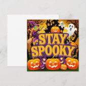 Vibrant Stay Spooky halloween 招待状 (正面/裏面)