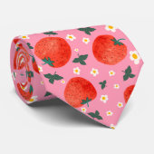 Vibrant Strawberry Print  ネクタイ (ロール)