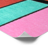 Vibrant Striped Abstract with Bold Black Swirls ポスター (角)