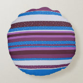 Vibrant Striped Pattern Background ラウンドクッション (裏面)