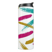 Vibrant Strokes,Teal, Magenta & Mustard pattern タンブラー (回転左)