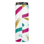 Vibrant Strokes,Teal, Magenta & Mustard pattern タンブラー (裏面)