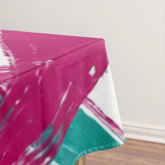 Vibrant Strokes,Teal, Magenta & Mustard pattern テーブルクロス (インサイチュ)