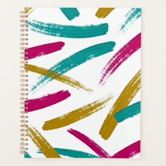 Vibrant Strokes,Teal, Magenta & Mustard pattern プランナー手帳