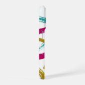 Vibrant Strokes,Teal, Magenta & Mustard pattern iPhoneケース (右側面)