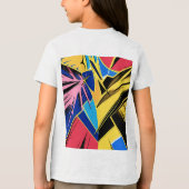 Vibrant Stylized Portrait with Abstract Elements トライブレンドＴシャツ (裏面)