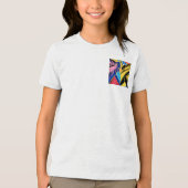 Vibrant Stylized Portrait with Abstract Elements トライブレンドＴシャツ (正面)