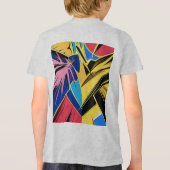 Vibrant Stylized Portrait with Abstract Elements トライブレンドＴシャツ (裏面)