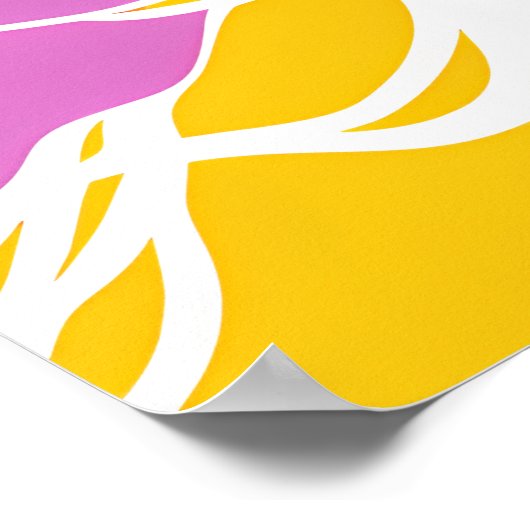 Vibrant Stylized Portrait with Abstract Elements ポスター (角)