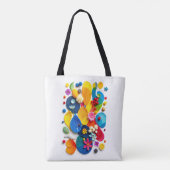 Vibrant Summer Botanical Abstract Pop Art トートバッグ (裏面)