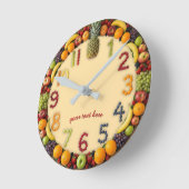 Vibrant Summer Fruit Salad Wall Clock - Custom ラウンド壁時計 (傾斜)