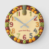 Vibrant Summer Fruit Salad Wall Clock - Custom ラウンド壁時計 (正面)