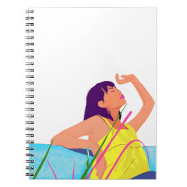 Vibrant Summer Girl Notebook – Colour Pop Art  ノートブック