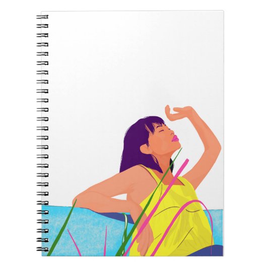 Vibrant Summer Girl Notebook – Colour Pop Art  ノートブック (正面)
