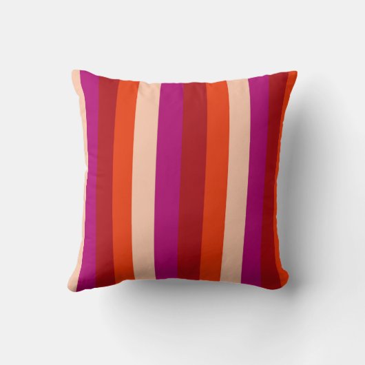 vibrant summer palette throw pillow narrow stripes クッション (裏面)
