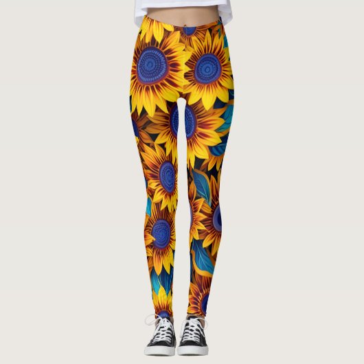 Vibrant Sunflower Leggings レギンス (正面)
