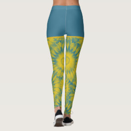 Vibrant Sunflower Tie-Dye Art レギンス