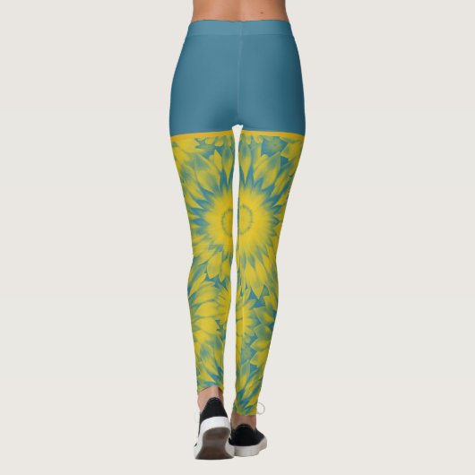 Vibrant Sunflower Tie-Dye Art レギンス (裏面)