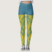 Vibrant Sunflower Tie-Dye Art レギンス (正面)