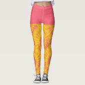 Vibrant Sunflower Tie-Dye Art レギンス (正面)