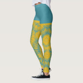 Vibrant Sunflower Tie-Dye Art レギンス (左)