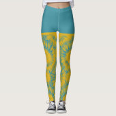 Vibrant Sunflower Tie-Dye Art レギンス (正面)