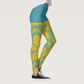 Vibrant Sunflower Tie-Dye Art レギンス (右)