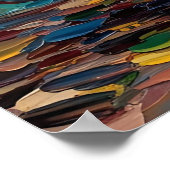 Vibrant Sunflowers Impasto Oil Painting ポスター (角)