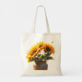 Vibrant Sunflowers in a Rustic Pot トートバッグ (裏面)