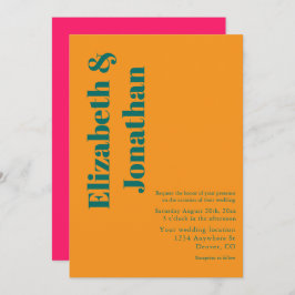 Vibrant Sunrise Minimalist Mix & Match Wedding 招待状