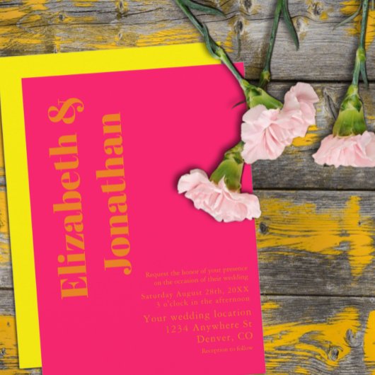 Vibrant Sunrise Minimalist Mix & Match Wedding 招待状