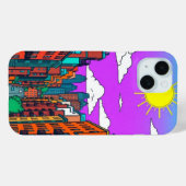 Vibrant Sunset 都市景観 ポップアート iPhone 15 C Case-Mate iPhoneケース (裏面 (横))