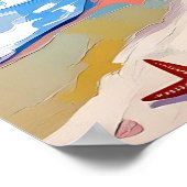 Vibrant Sunset Abstract Beach Scene ポスター (角)