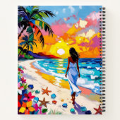Vibrant Sunset Abstract Beach Scene Personalized ノートブック (裏面)