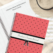 Vibrant Sunset Coral Polka Dot Summer Journal ノートブック
