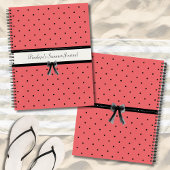 Vibrant Sunset Coral Polka Dot Summer Journal ノートブック