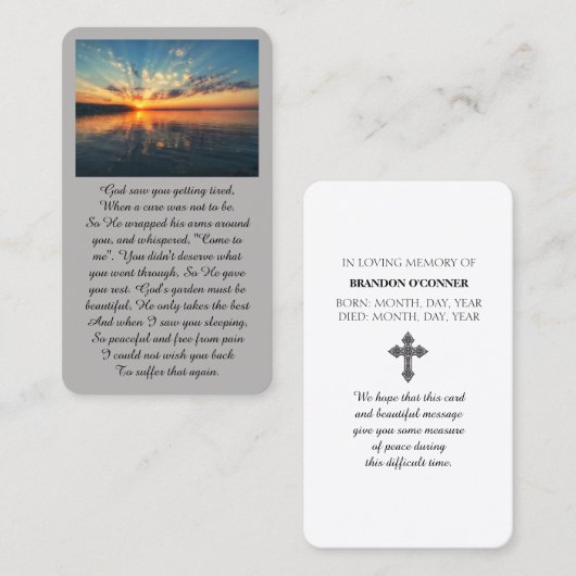 Vibrant Sunset Purple Oange Yellow Blue Sympathy  名刺 (正面/裏面)