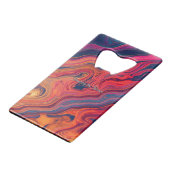 Vibrant Swirl Design Funny Sip Happens Beer クレジットカード栓抜き (裏面アングル)