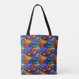 Vibrant Swirl Pattern Fleece Blanket トートバッグ