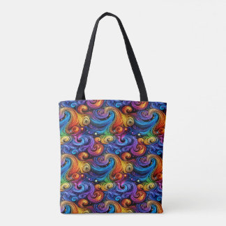 Vibrant Swirl Pattern Fleece Blanket トートバッグ