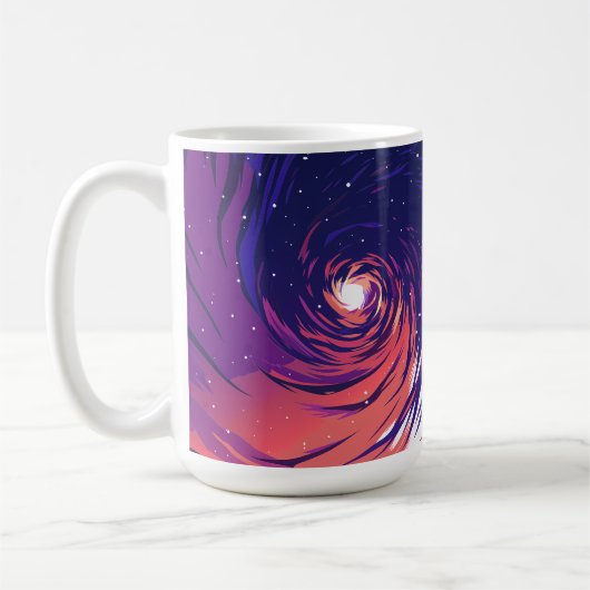 Vibrant Swirling Galaxy with Bright Center コーヒーマグカップ (左)