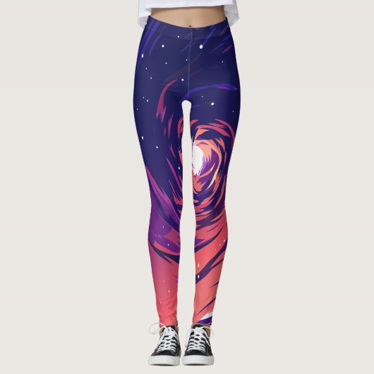 Vibrant Swirling Galaxy with Bright Center レギンス (正面)