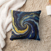 Vibrant Swirls of Blue and Gold 2 クッション (ブランケット)