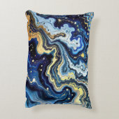 Vibrant Swirls of Blue and Gold 5 アクセントクッション (裏面(縦))