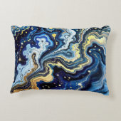 Vibrant Swirls of Blue and Gold 5 アクセントクッション (裏面)