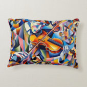 Vibrant Symphony: Abstract Violinist Art アクセントクッション (裏面)