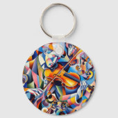Vibrant Symphony: Abstract Violinist Art キーホルダー (裏面)
