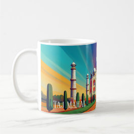 Vibrant Taj Mahal Sunrise Art Mug コーヒーマグカップ