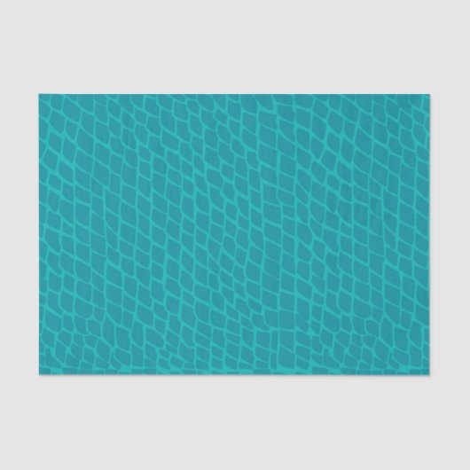 Vibrant Teal Fish Scales Mermaid Texture Decoupage 薄葉紙 (正面)